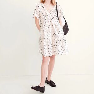 Madewell Cotton-Linen Lorelei Mini Dress in Clip Dot